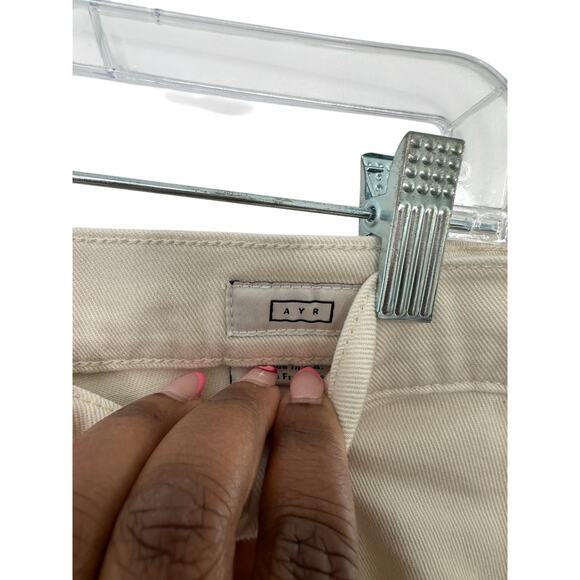 AYR Cream Casual Everyday High Rise The Beat Drop Ankle Cropped Jeans Size 30 - Picture 6 of 12